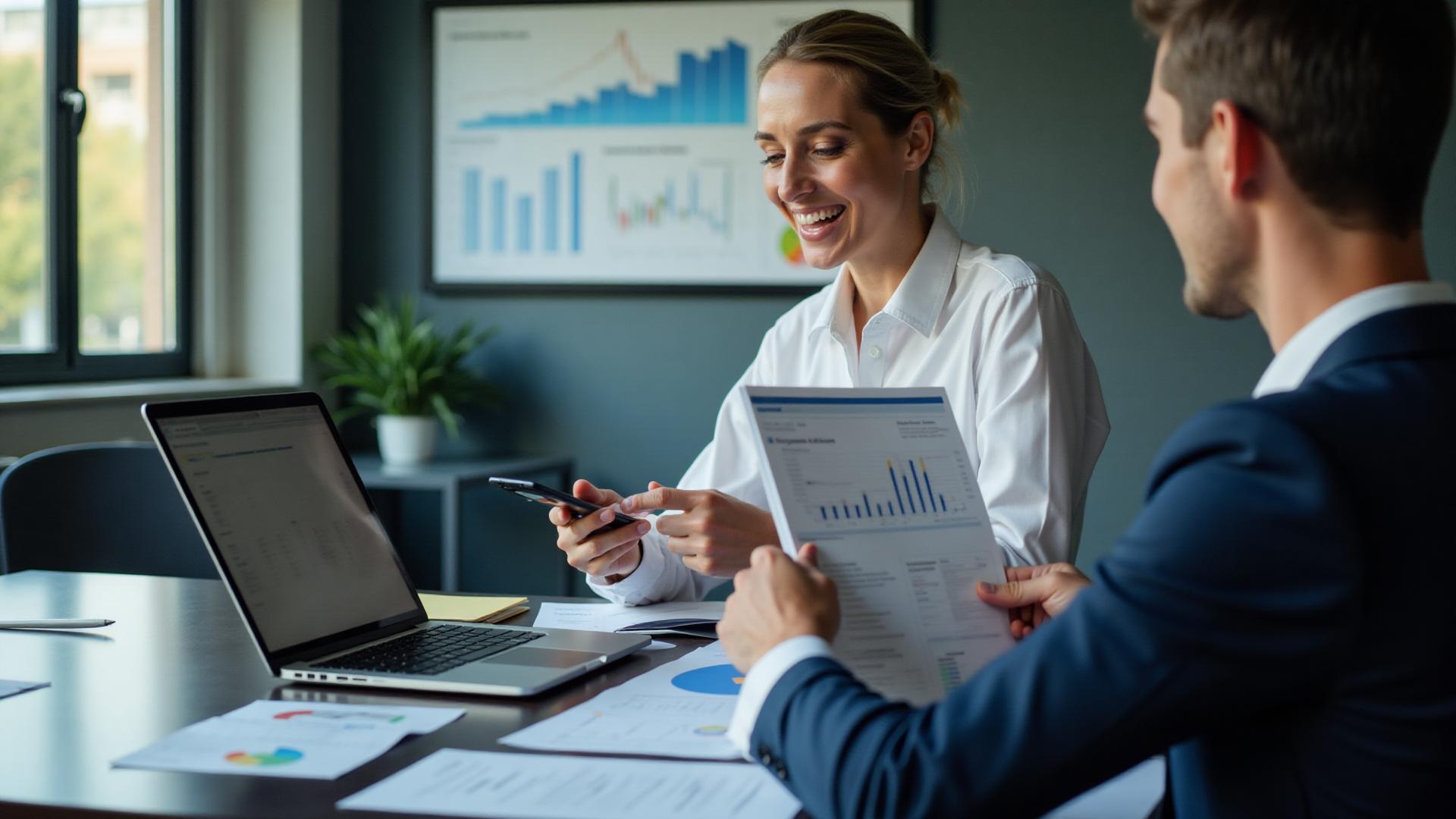 Auditor profesional revisando estados financieros